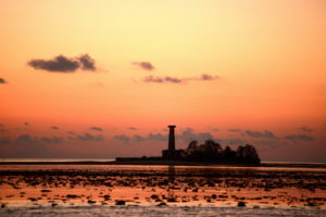 Tubbataha lighthouse at low tide
